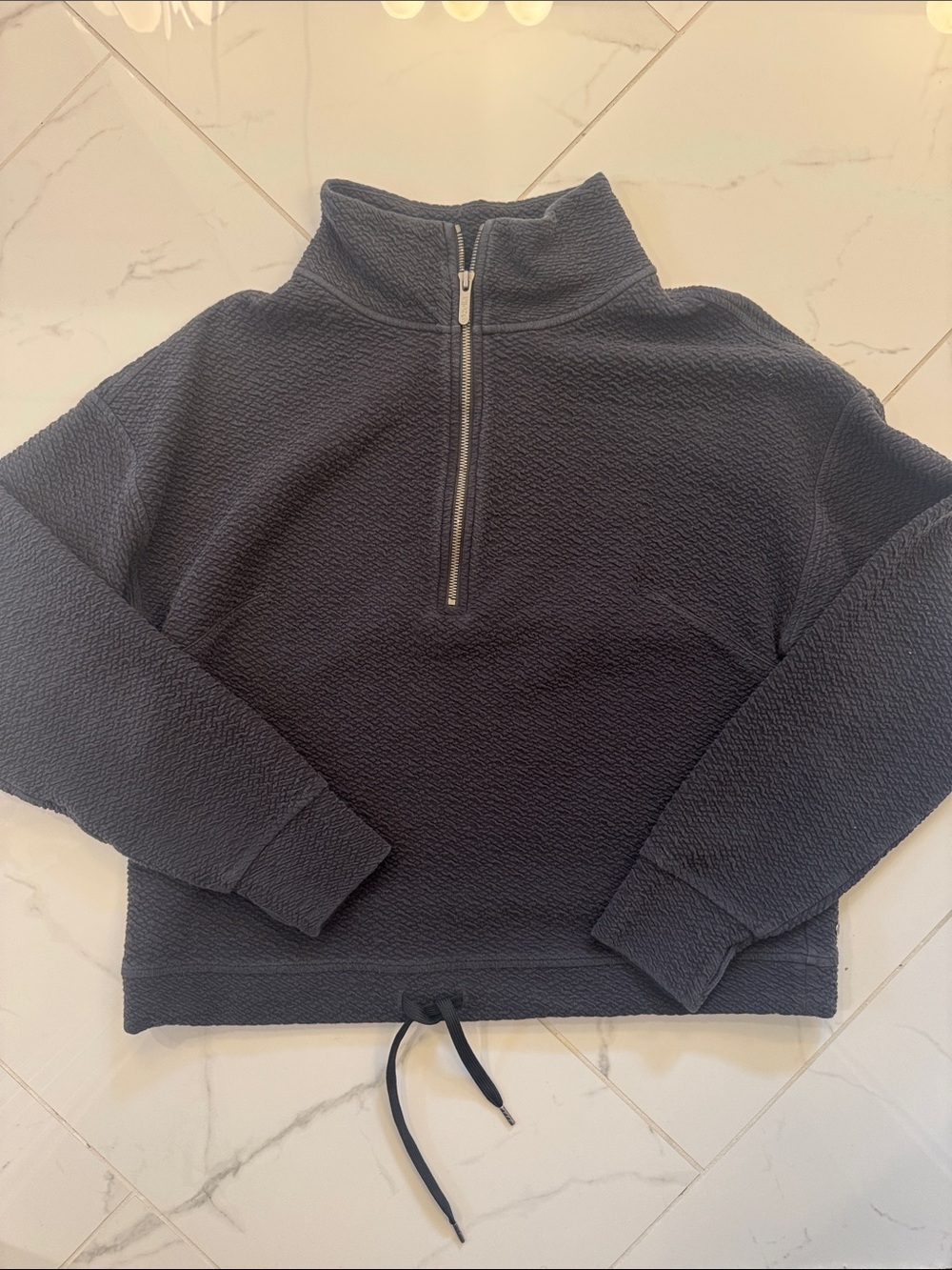 Zella Women's Quarter-Zip Pullover Sweatshirt - Charcoal size small